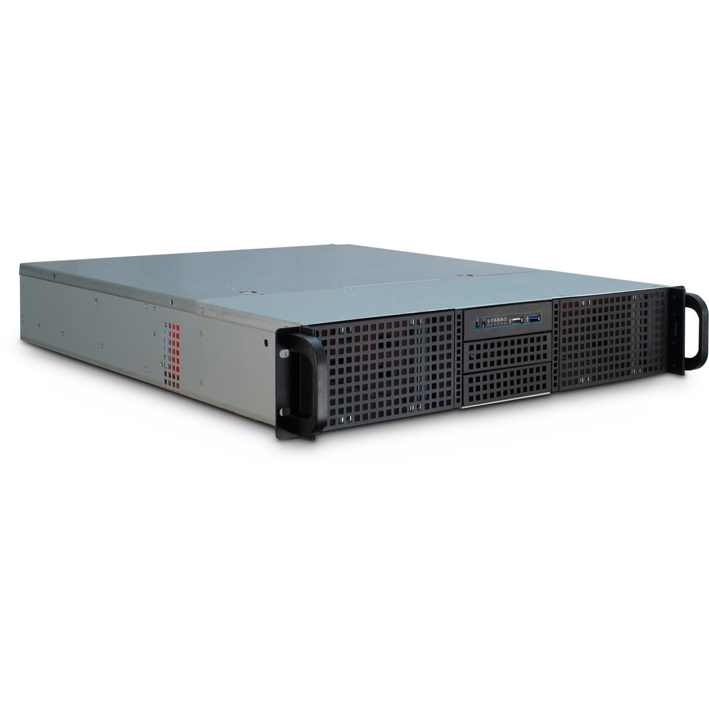 Inter-tech ipc 2u-20255 rack behuizing (zwart | 2x usb-a)
