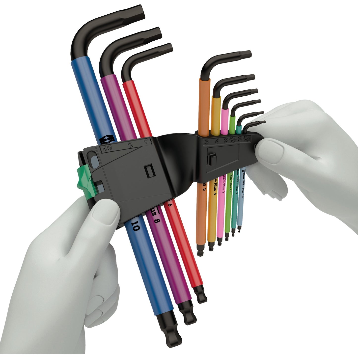 Wera inbussleutelset 950 9 hex-plus multicolour 1 sb (9-delig, 1.5mm tot 10mm)