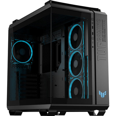 Asus tuf gaming gt502 horizon argb midi tower behuizing (zwart | 3x usb-a | 1x usb-c | tempered glass)
