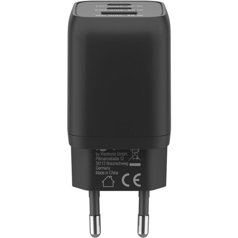 Goobay usb-c snellader nano (65 w) en usb-c textielkabel (zwart, 1 meter)