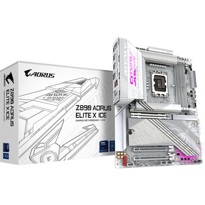 Gigabyte z890 aorus elite x ice socket 1851 moederbord (raid, 2.5gb-lan, wi-fi 7, bt, sound, atx)