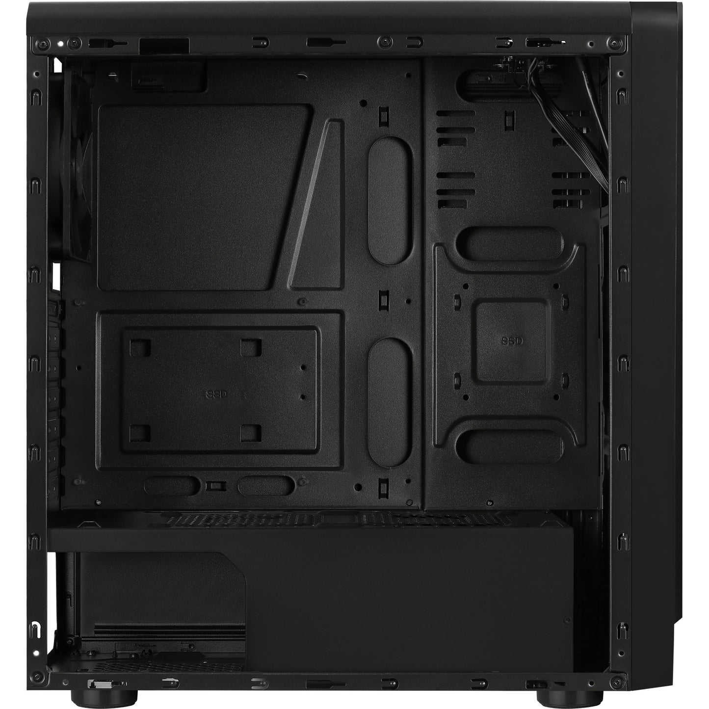 Aerocool rift midi tower behuizing (zwart | 3x usb-a | rgb | window)