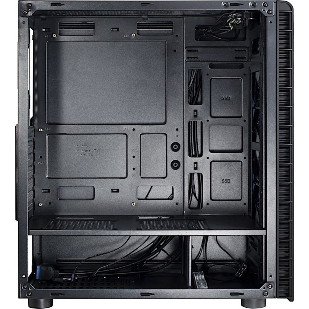 Inter-tech cxc2 midi tower behuizing (zwart | 3x usb-a | window)