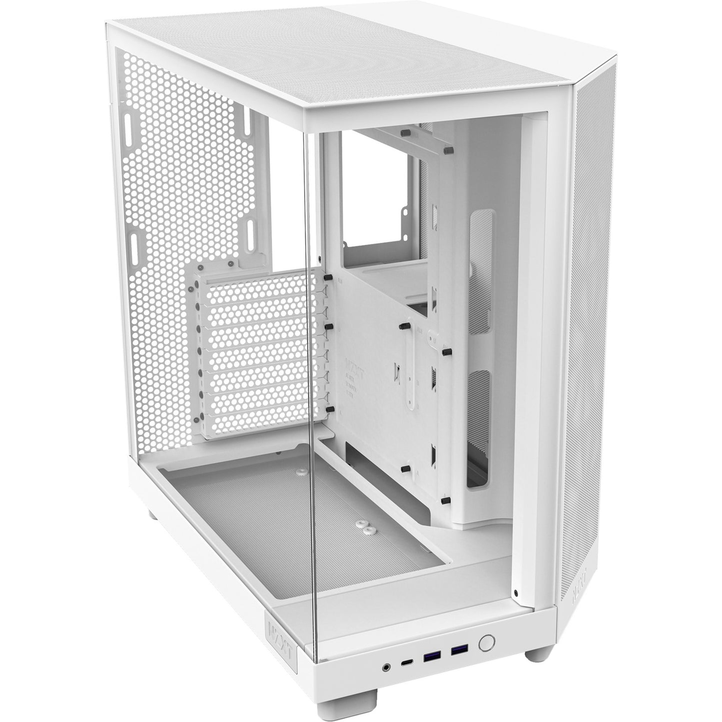 Nzxt h6 flow midi tower behuizing (wit | 2x usb-a | 1x usb-c | tempered glass)