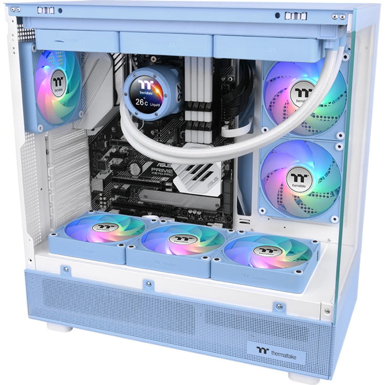 Thermaltake ct120 ex argb sync pc cooling fan hydrangea blue (3-fan pack) case fans (lichtblauw, 3 stuks, 120 x 120 x 25 mm, pwm)