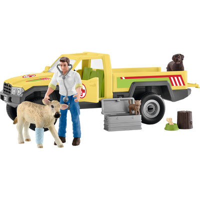 Schleich farm world speelfigurenset dierenartsbezoek op de boerderij