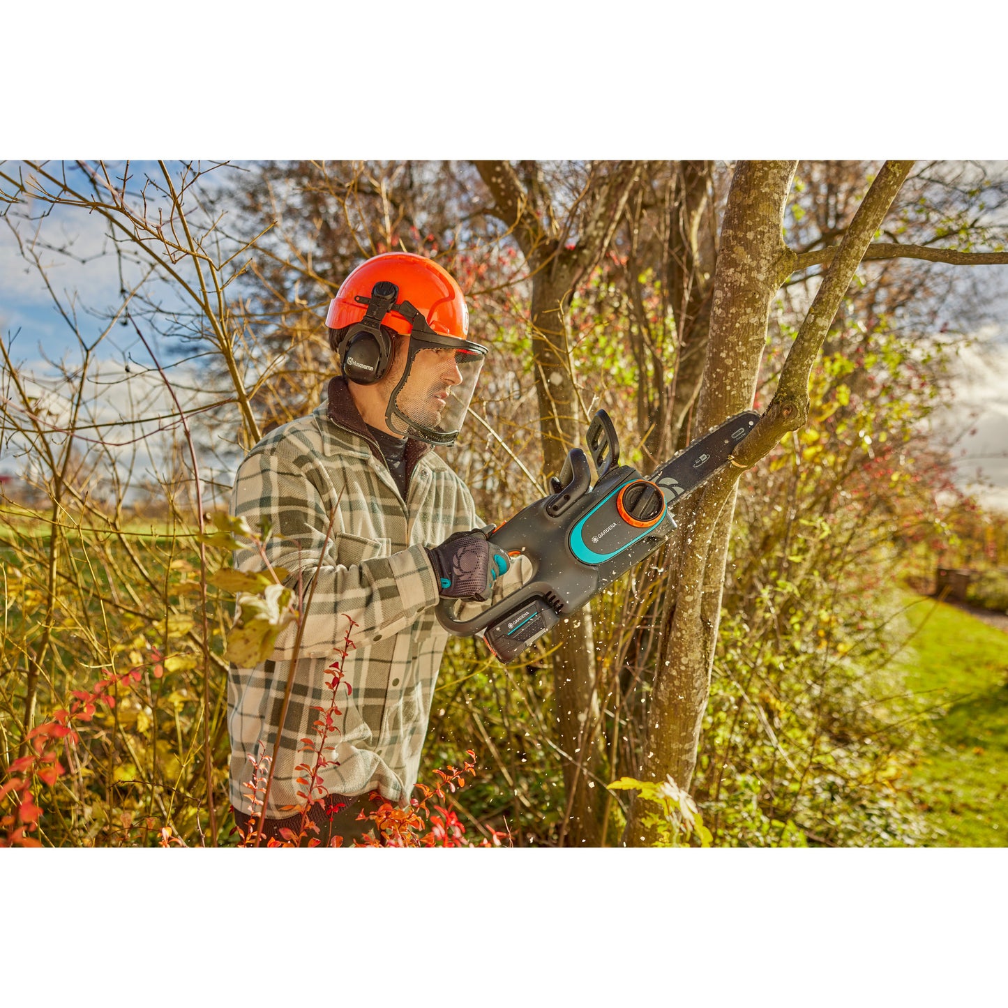 Gardena accukettingzaag powersaw 250 18v solo (grijs turquoise, accu en oplader niet inbegrepen, power for all alliance)