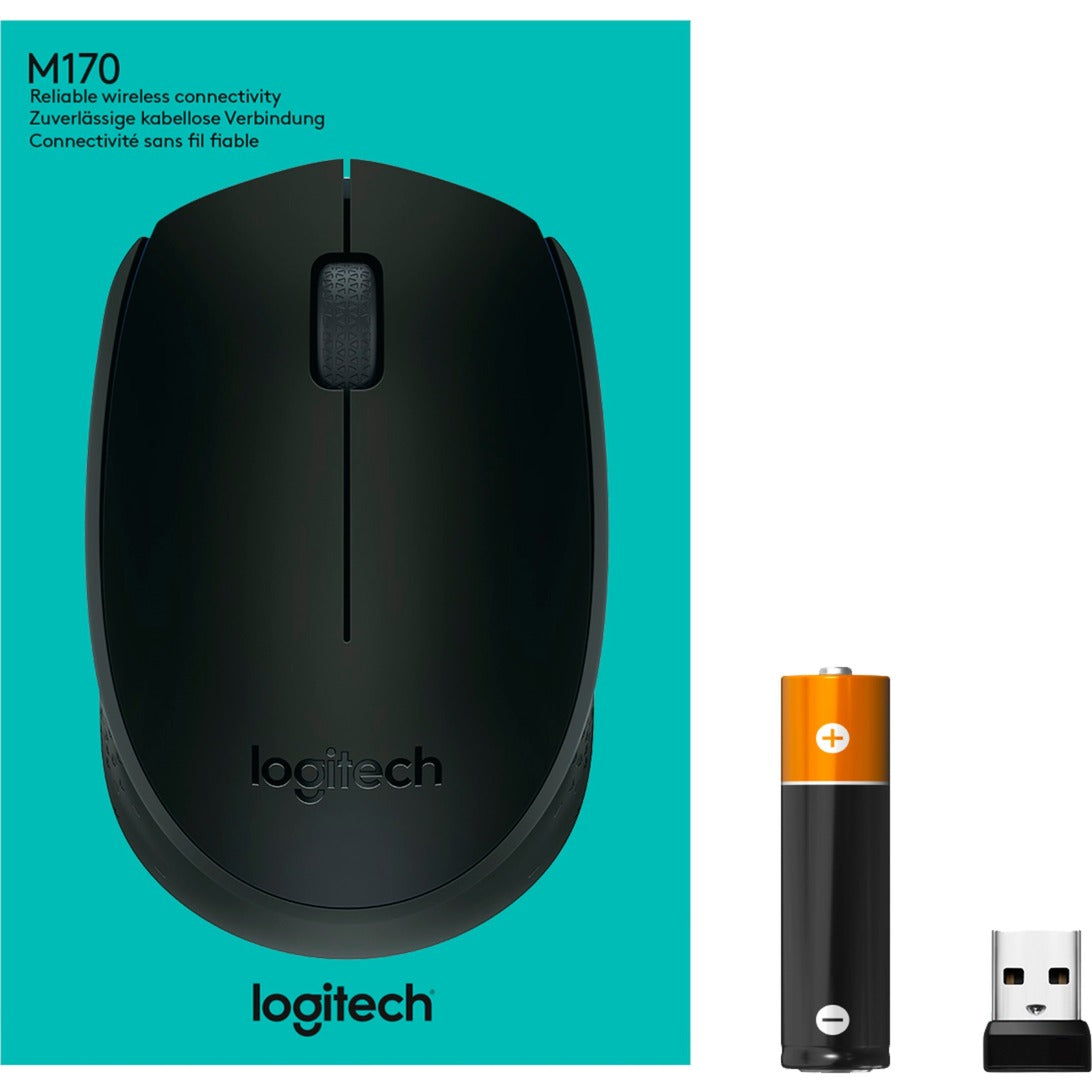 Logitech b170 muis (zwart, draadloos)