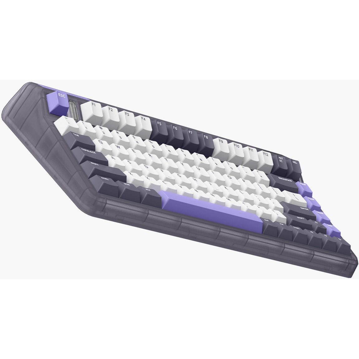 Iqunix og80 lavandin wireless mechanical keyboard (lavendel, us lay-out (qwerty), cherry mx brown, 80% (tkl), hot-swappable, pbt, 2.4ghz | bluetooth 5.1 | usb-c)