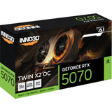 Inno3d geforce rtx 5070 twin x2 oc grafische kaart (zwart, dlss 4, 3x displayport, 1x hdmi 2.1) - afbeelding 3