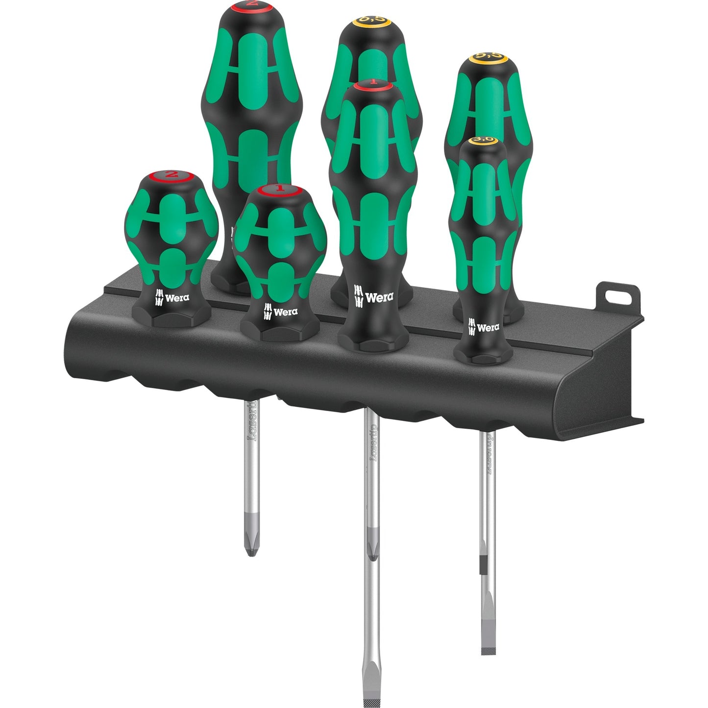 Wera 300 7 mix 1 schroevendraaierset, 7‑delig (zwart groen)