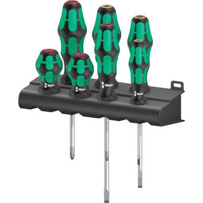 Wera 300 7 mix 1 schroevendraaierset, 7‑delig (zwart groen)