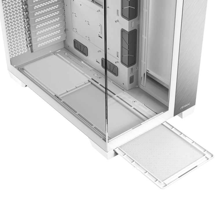 Antec c8 aluminum midi tower behuizing (wit zilver | 2x usb-a | 1x usb-c | tempered glass)