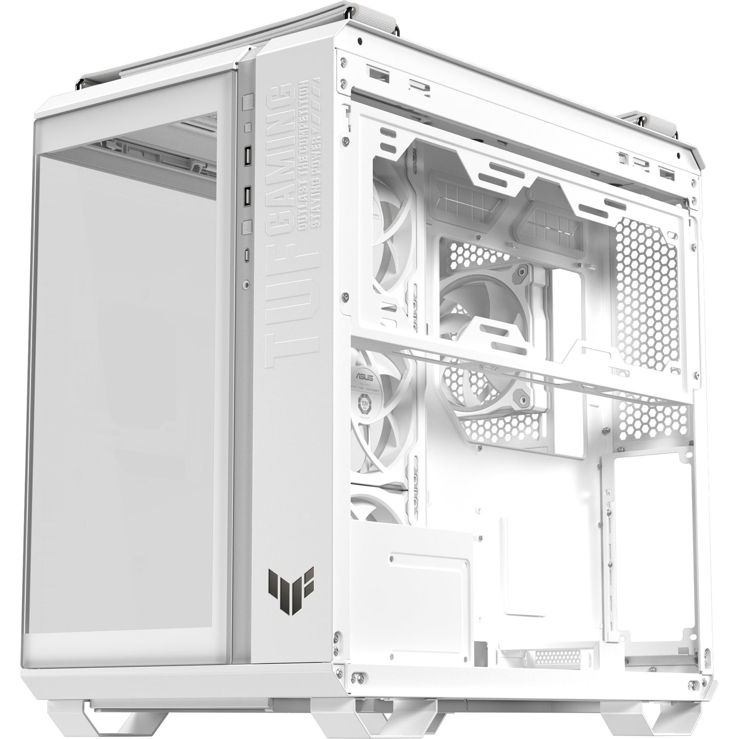 Asus tuf gaming gt502 horizon argb midi tower behuizing (wit | 3x usb-a | 1x usb-c | tempered glass)