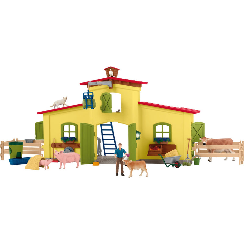 Schleich farm world - grote stal, geel speelfiguur
