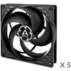 Arctic p14 value pack case fans (zwart, 5 stuks, 140 x 140 x 27 mm)