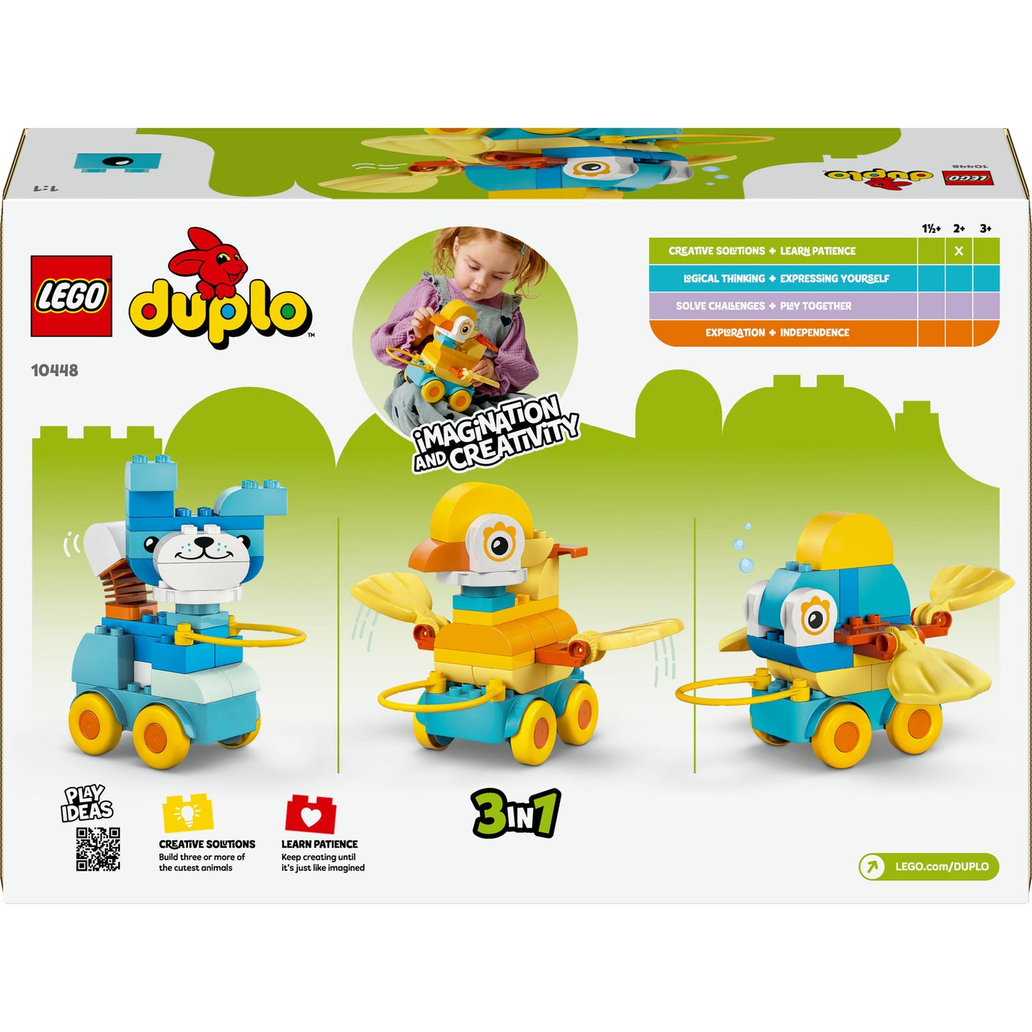 Lego duplo 10448 3-in-1 dieren op wielen peuterspeelgoed