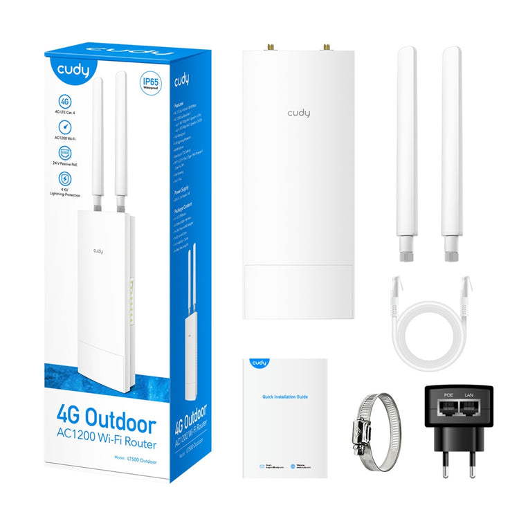 Cudy indoor outdoor 4g ac1200 wi-fi router (wit)