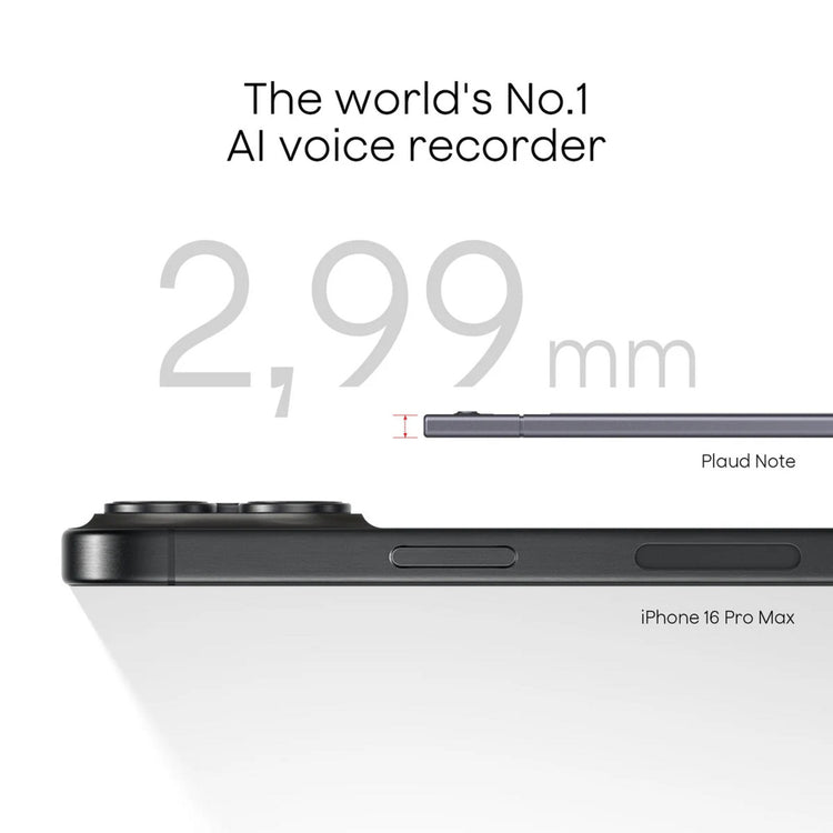 Plaud note dicteerapparaat (zilver, 64 gb, bluetooth (ble 5.2), wi-fi (2.4ghz))