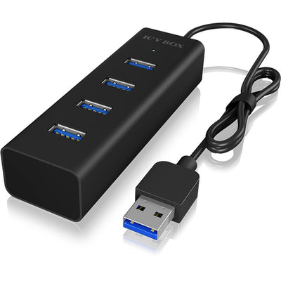 Icy box ib-hub1409-u3 4-port usb-hub (zwart)