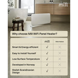 Mill steel wifi paneelverwarming pa1500wifi4a met voet, 1500 watt convector (wit, wifi 2,4 ghz (wifi 6), bluetooth 5.2, zigbee 3.0 + app) - afbeelding 20