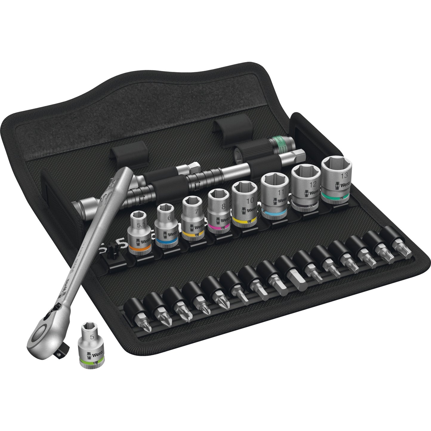 Wera 8100 sa 8 zyklop metal-ratelset, omschakelpal 1 4 gereedschapsset (28-delig)