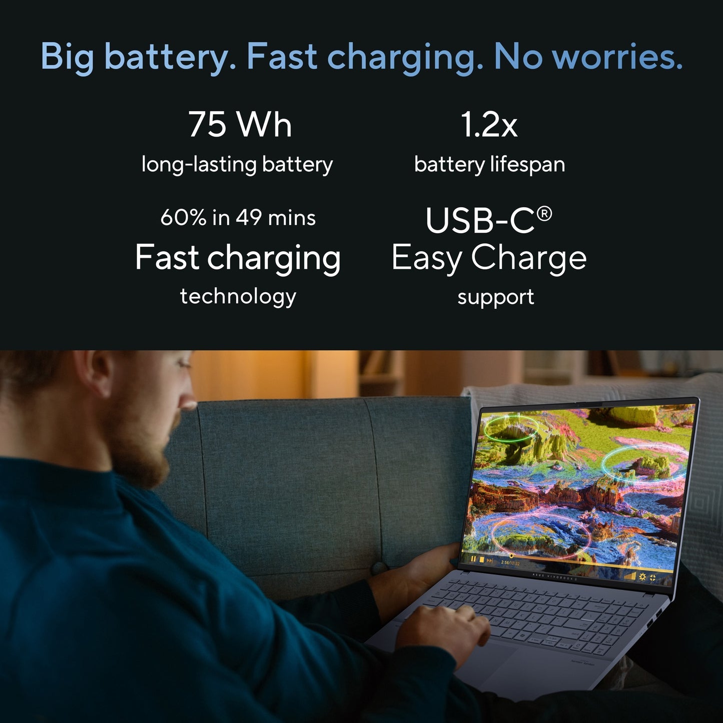 Asus vivobook s 16 oled (s5606ma-mx028w) 16 laptop (zwart | core ultra 7 155h | arc graphics | 16 gb | 1 tb ssd)