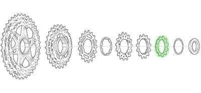 Shimano sprocket 11t with spacer for cs-m771-10 bl