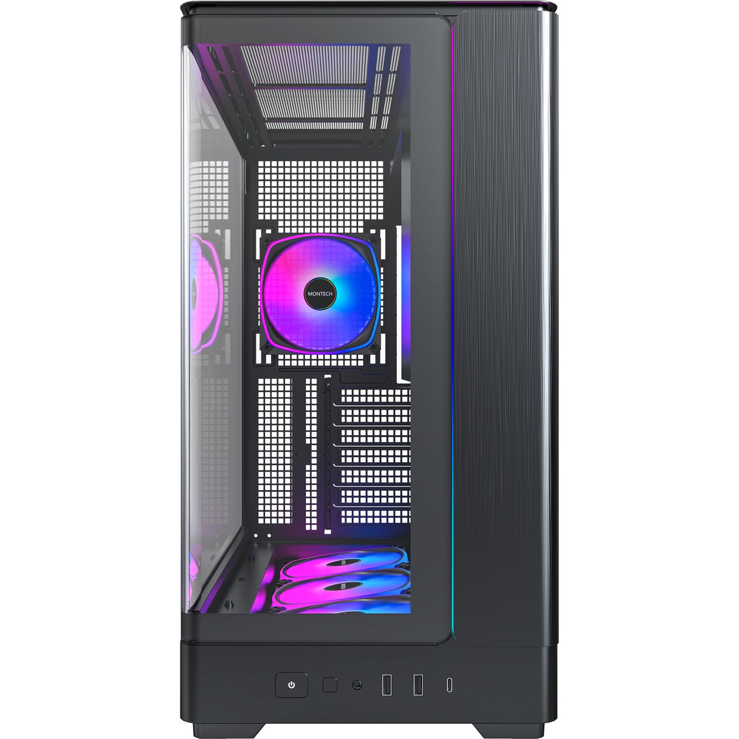 Montech king 45 pro midi tower behuizing (zwart | 2x usb-a | 1x usb-c | rgb | window)