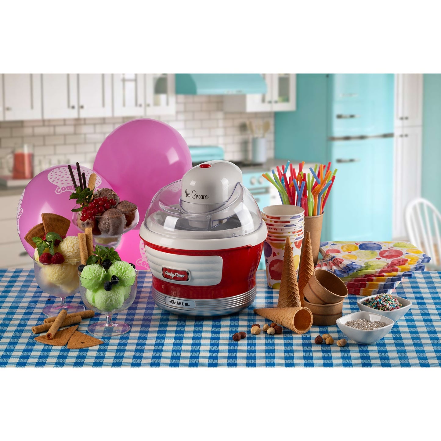 Ariete party time ijsmachine 0643 00 (rood wit)