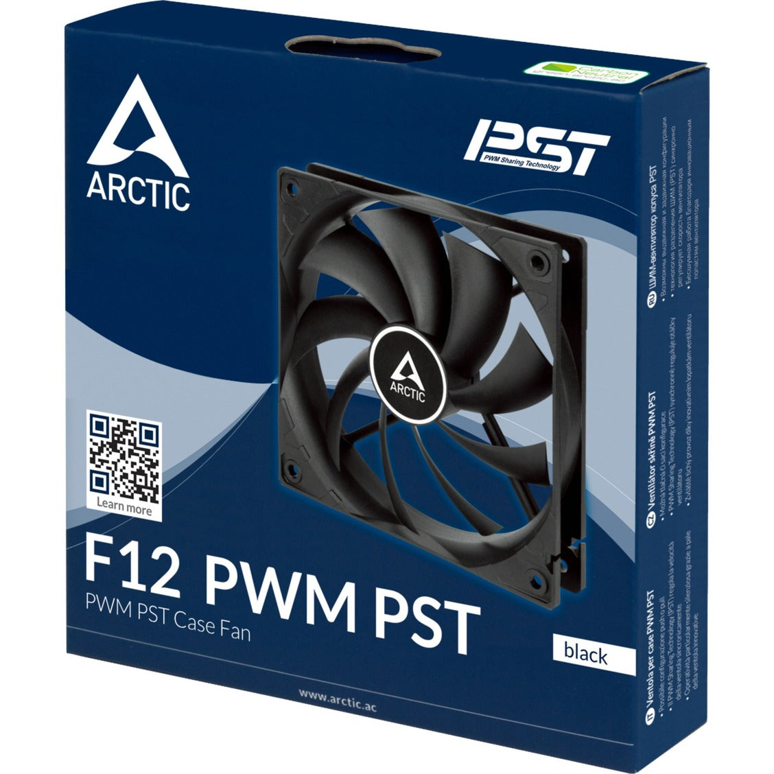 Arctic f12 pwm pst case fan (zwart, 120 x 120 x 25 mm)