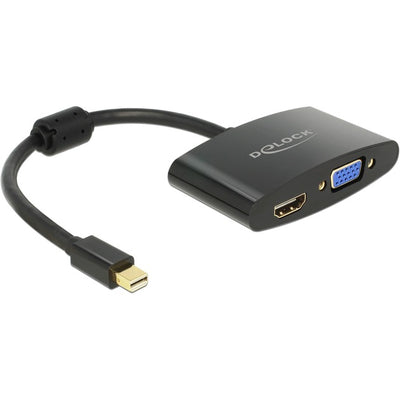 Delock mini-displayport naar vga + hdmi adapter (zwart, 0,18 meter)