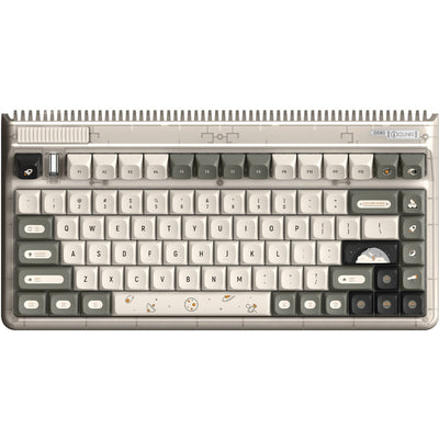 Iqunix og80 hitchhiker wireless mechanical keyboard (grijs, us lay-out (qwerty), cherry mx silent red, 80% (tkl), rgb leds, hot-swappable, pbt, 2.4ghz | bluetooth 5.1 | usb-c)