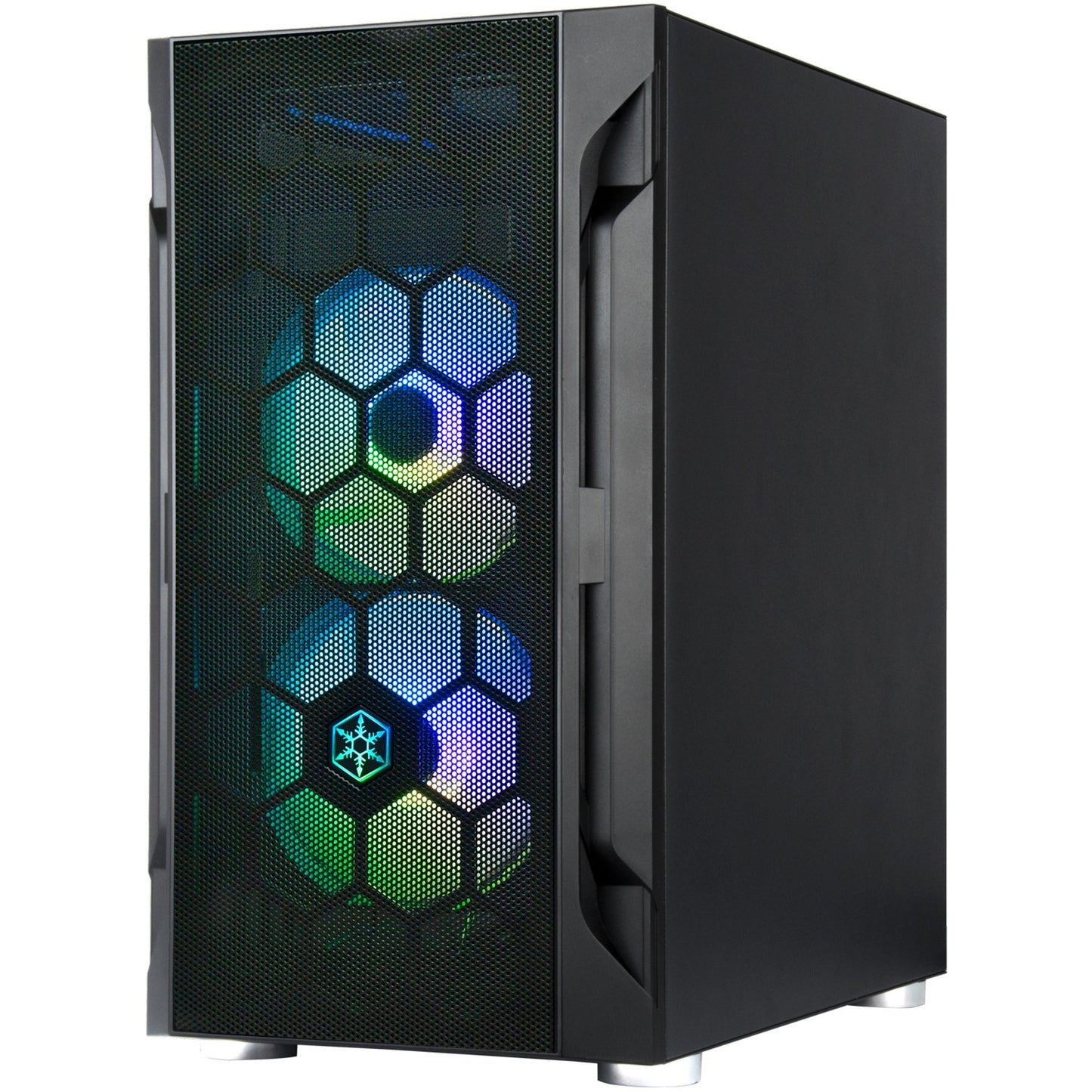 Silverstone sst-fah1mb-pro midi tower behuizing (zwart | 3x usb-a | rgb | tempered glass)
