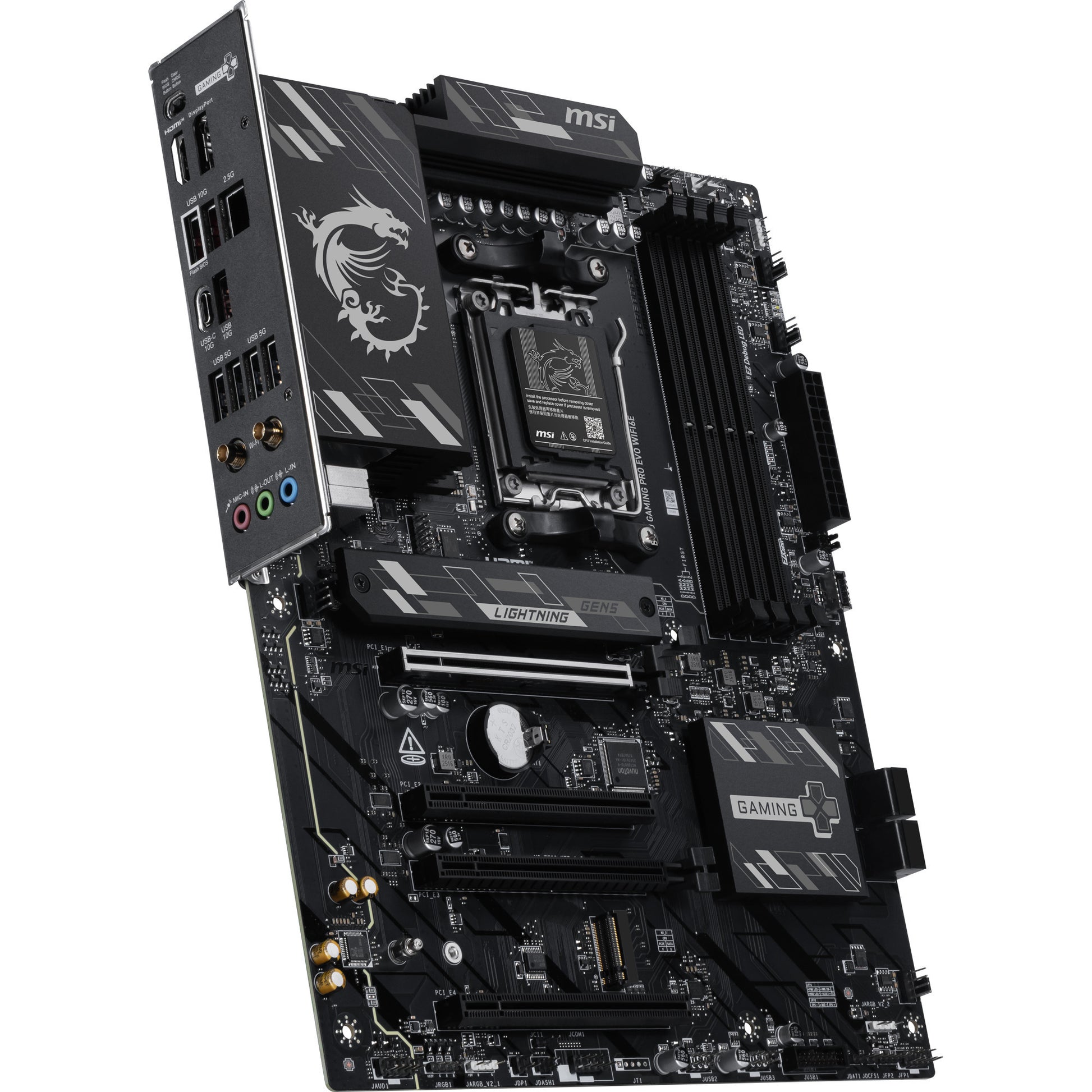 Msi b850 gaming pro wifi6e socket am5 moederbord (zwart, raid, 2.5gb-lan, wi-fi 6e, bt, sound, atx)