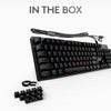Logitech g512 carbon lightsync rgb mechanical gaming keyboard (zwart, us-international lay-out (qwerty), gx brown, 100%, rgb leds)