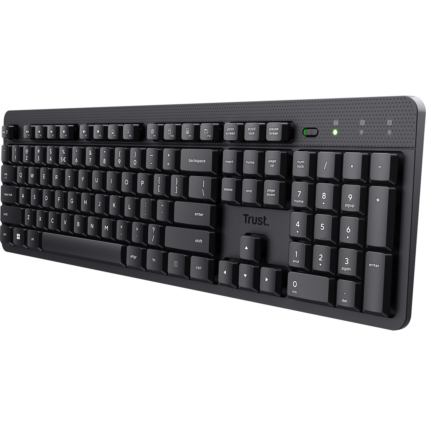 Trust ody ii draadloos toetsenbord (zwart, eu lay-out (qwerty), membraan, stil)