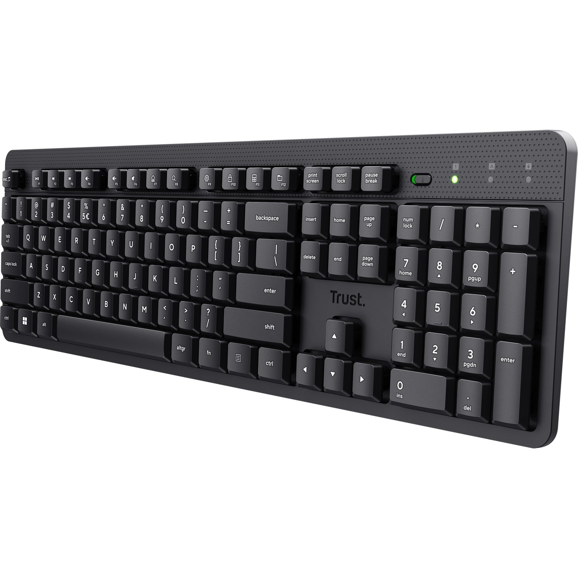 Trust ody ii draadloos toetsenbord (zwart, eu lay-out (qwerty), membraan, stil)