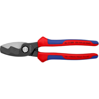Knipex 95 12 200 kabelschaar met dubbele snijkanten ø 20mm-70mm²