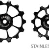 Cema derailleurwieltjes rvs shimano 12v zwart