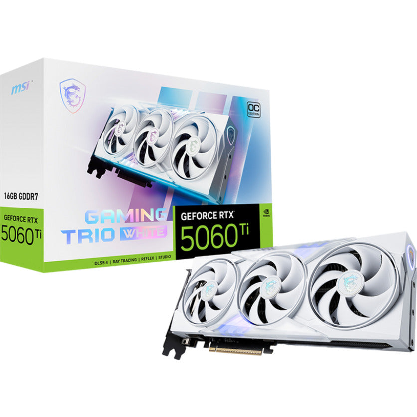 Msi geforce rtx 5060 ti 16g gaming trio oc white grafische kaart (3x displayport, 1x hdmi)
