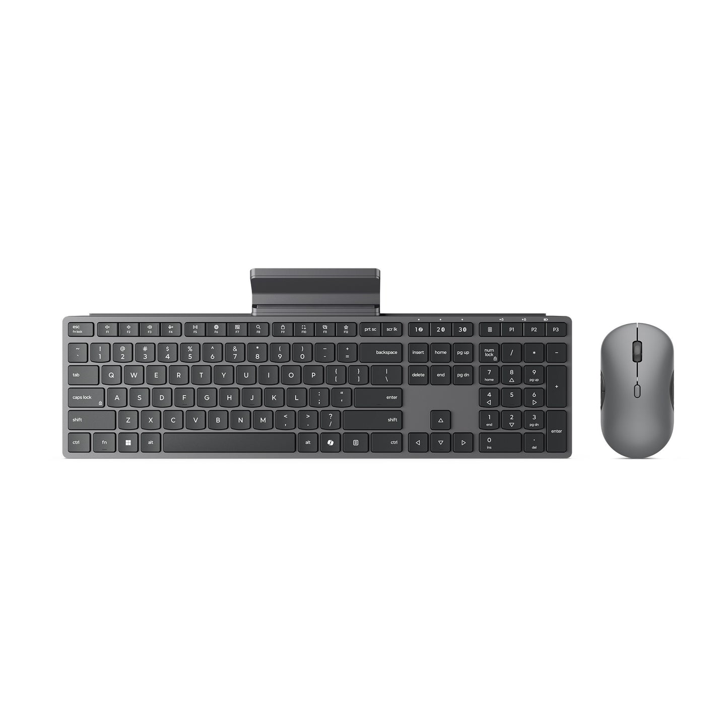 Lenovo 700 modern multi-device wireless combo desktopset (grijs, us lay-out (qwerty), 100%, 4000 dpi, 2.4 ghz, bt 5.3, usb-a)
