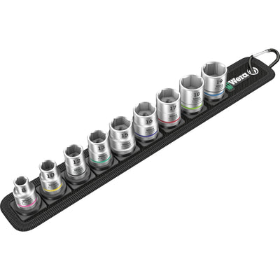 Wera belt b 4 zyklop doppen set dopsleutel (zwart zilver, 9-delig, met 3 8 -aandrijving)