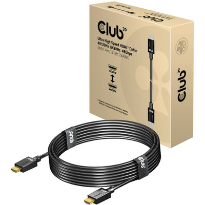 Club 3d gecertificeerde ultra high speed hdmi 2.1 kabel (zwart, 4 meter, 8k)