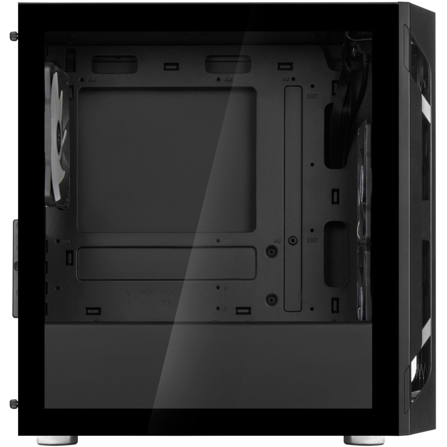 Silverstone sst-fah1mb-pro midi tower behuizing (zwart | 3x usb-a | rgb | tempered glass)