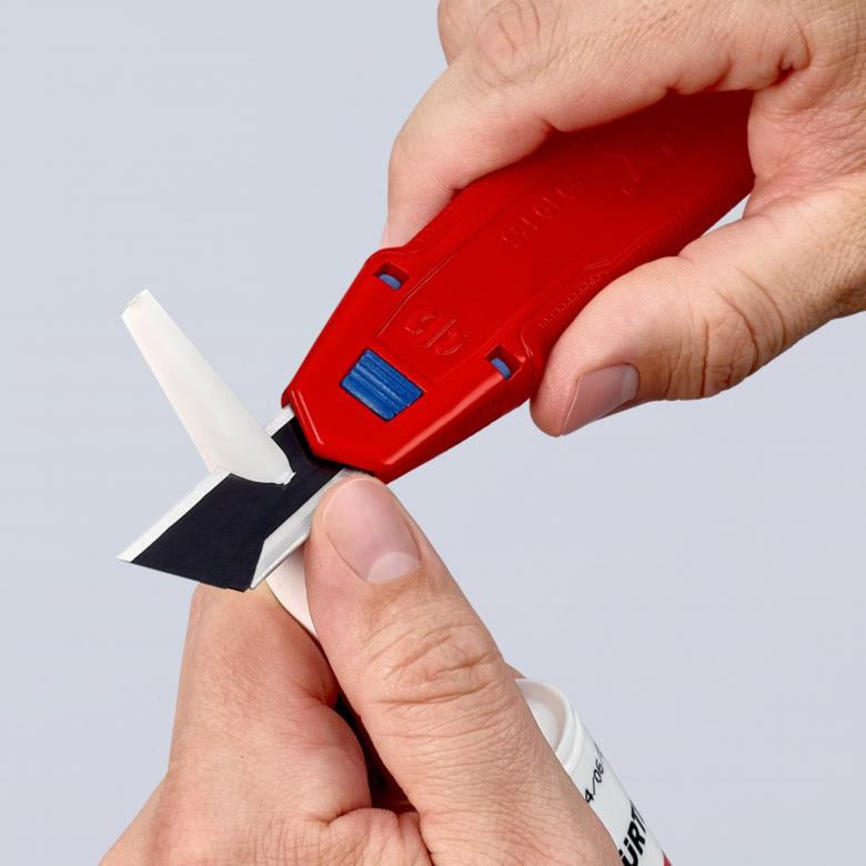 Knipex cutix universele mes stanleymes (rood blauw, incl. 2 mesbladen)