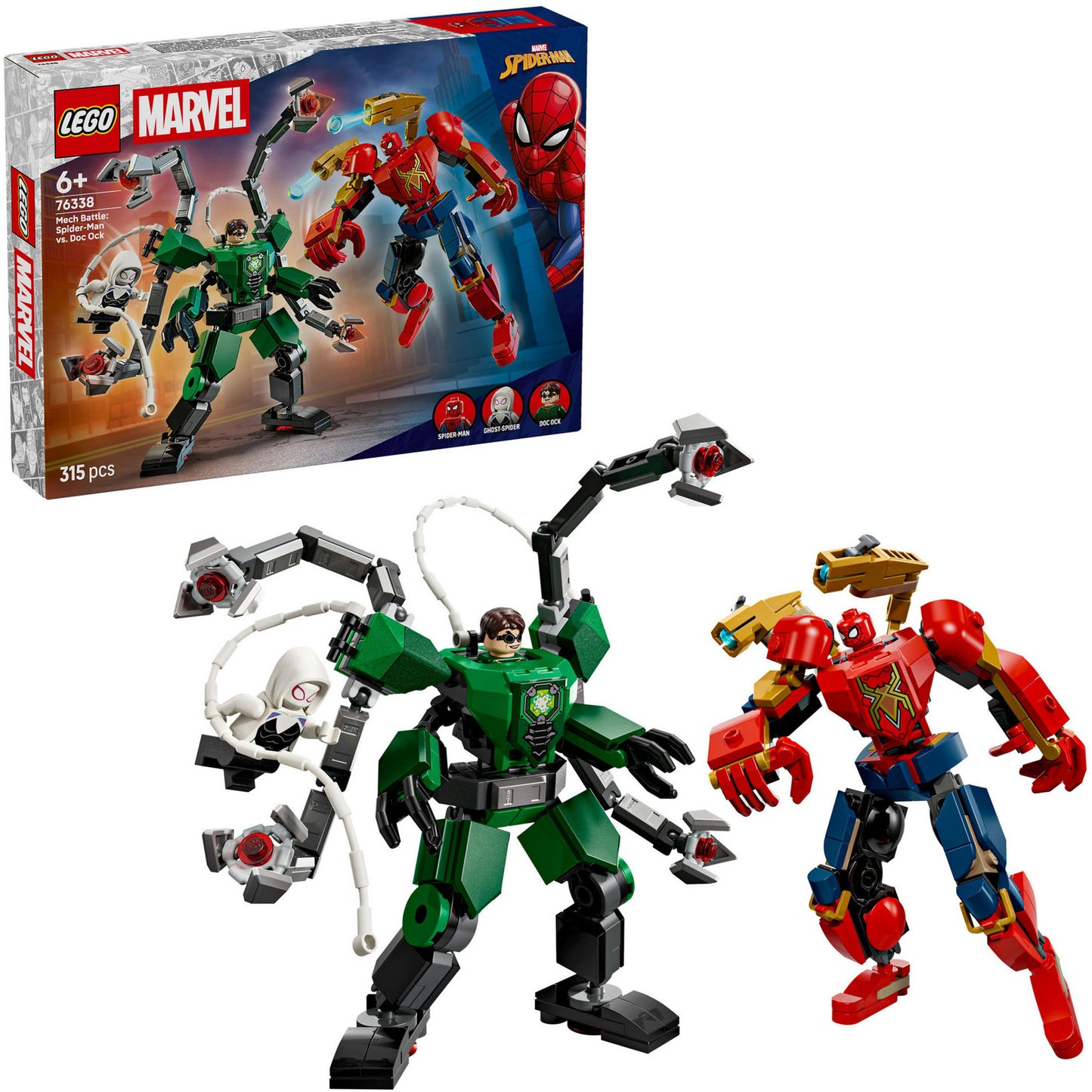Lego marvel mechaduel: spider-man vs. doc ock superhelden - bouwpakket voor kinderen - 76338