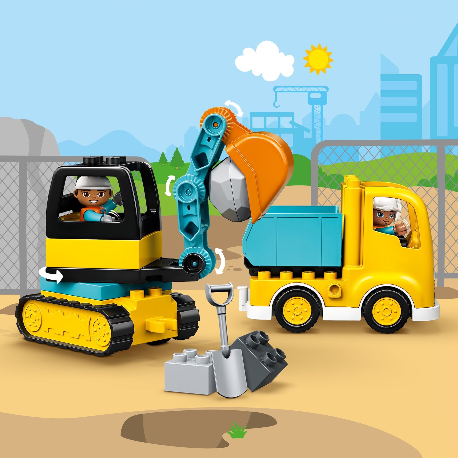 Lego duplo - truck graafmachine met rupsbanden constructiespeelgoed (10931)