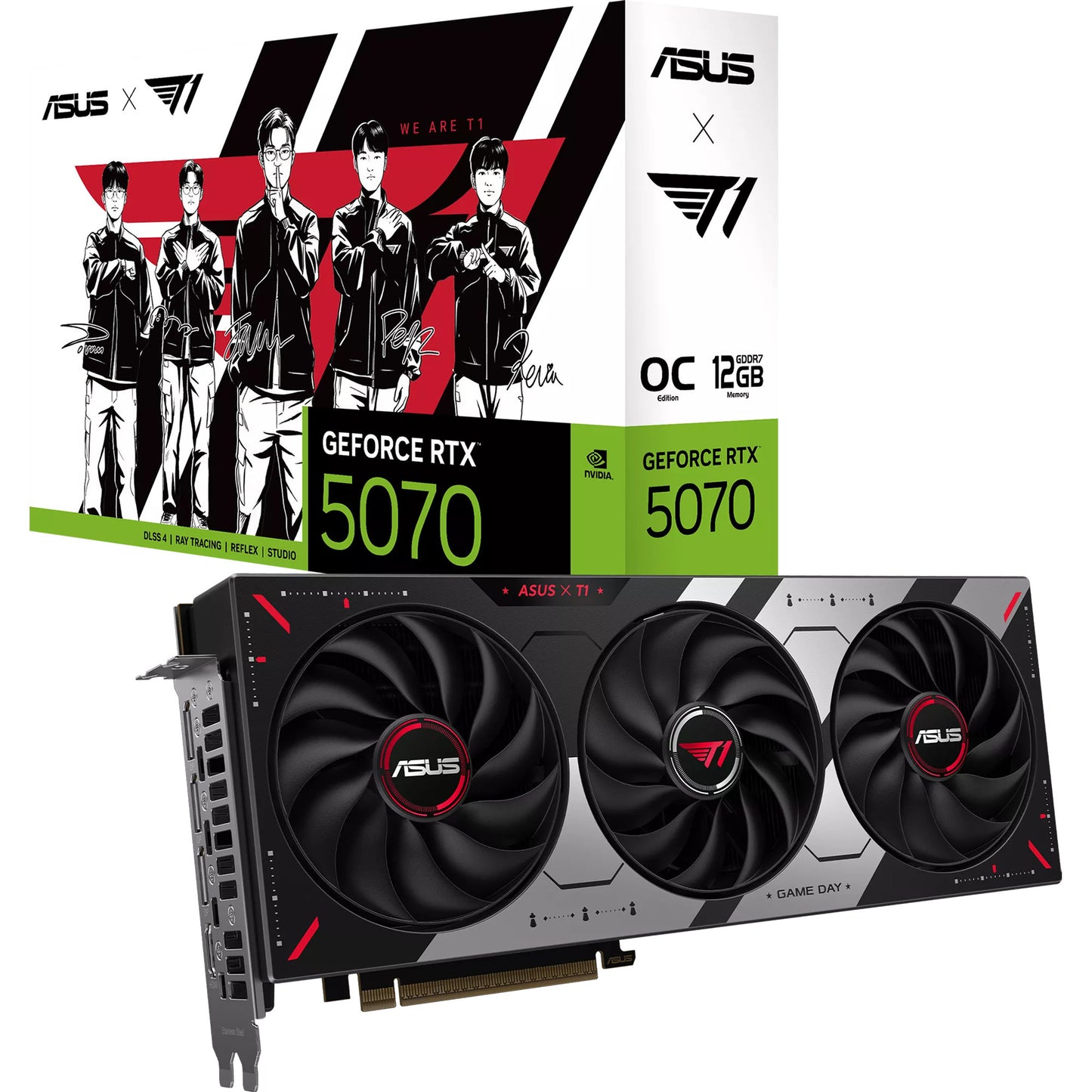 Asus t1 geforce rtx 5070 oc grafische kaart (3x displayport, 1x hdmi 2.1, dlss 4)