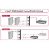 Delock switch rj45 10 100 1000 mbps 2 port (grijs zwart)